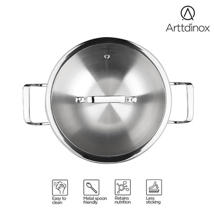 Arttdinox Reflecto Kadhai Stainless Steel Triply