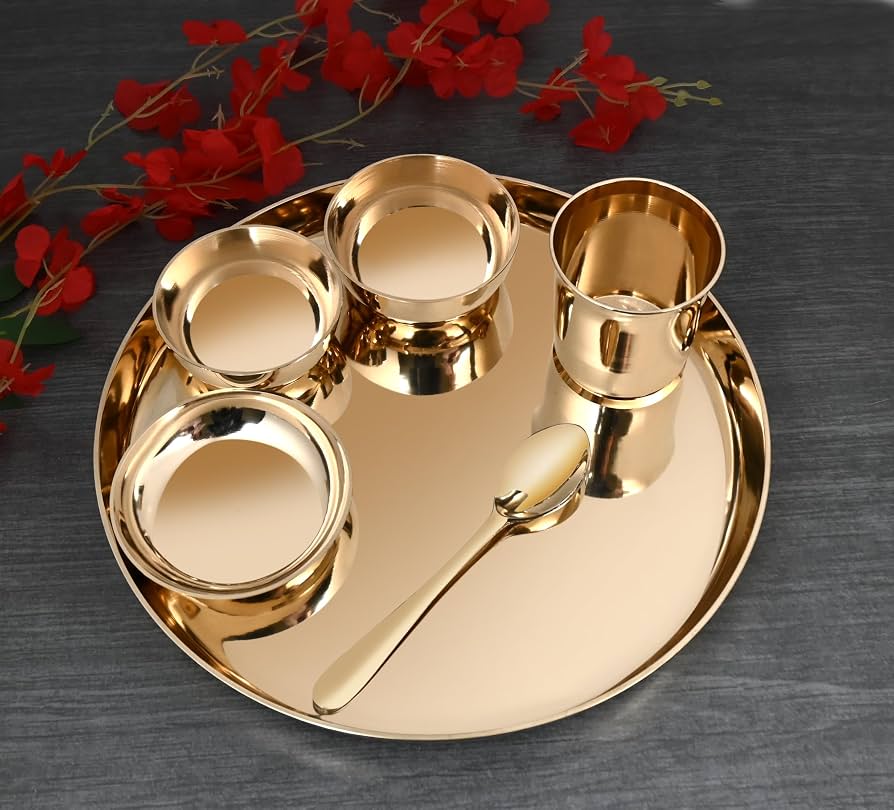 Kansa Bronze Thali Set - 6 pc
