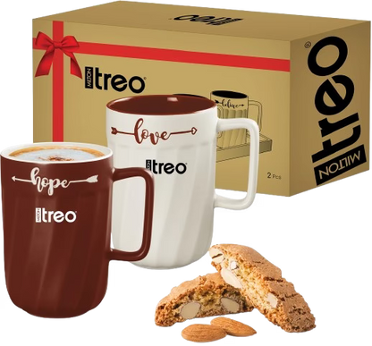 Treo Kindle Ceramic Coffee Mug 400ml Set of 2