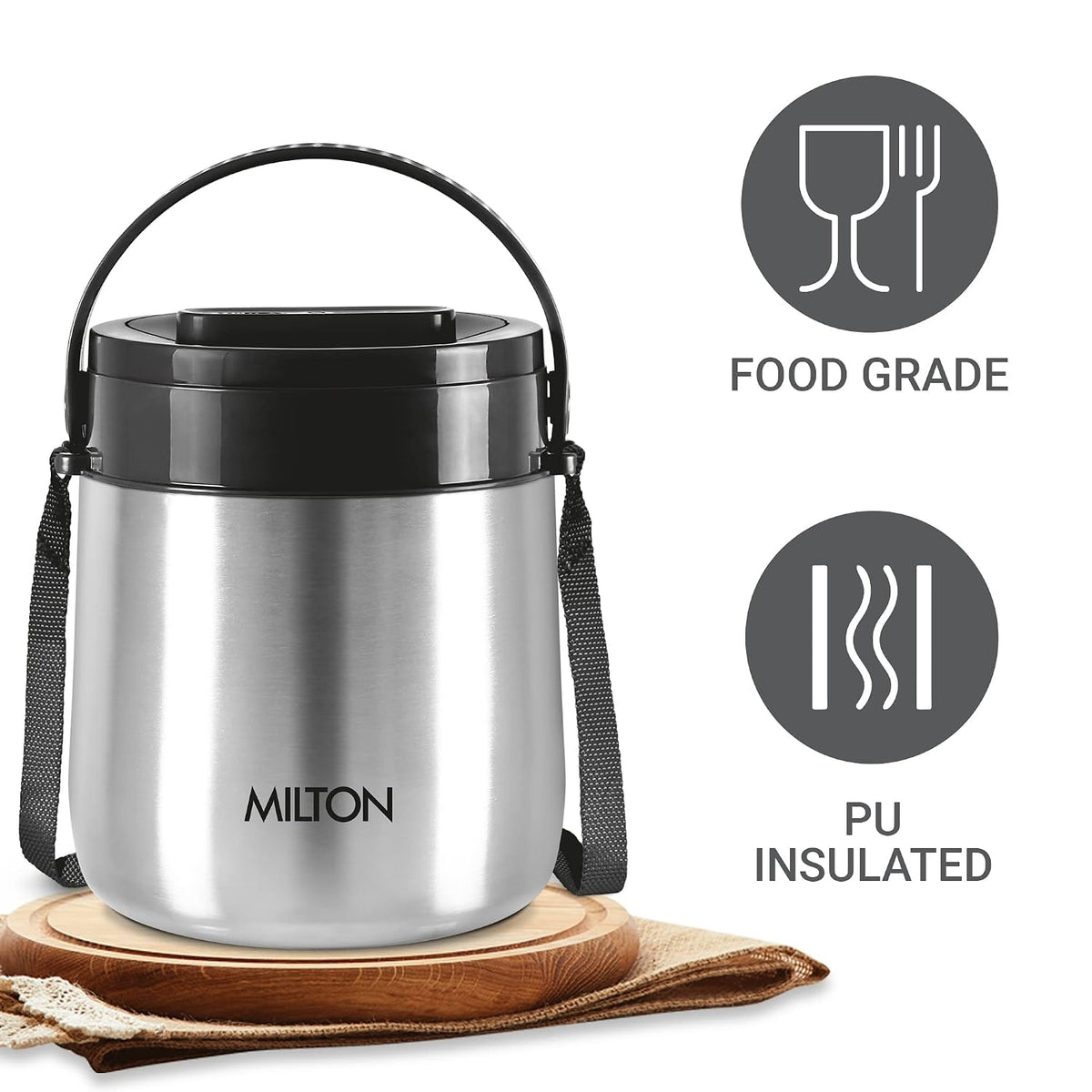 Milton Steel Classic-3 Thermoware Tiffin, 3 x 320 ml