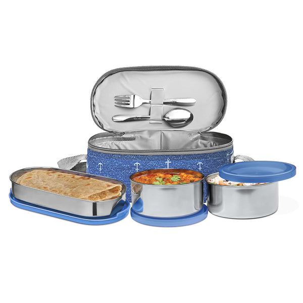 Milton Corporate Steel Softline Tiffin, 3 Containers