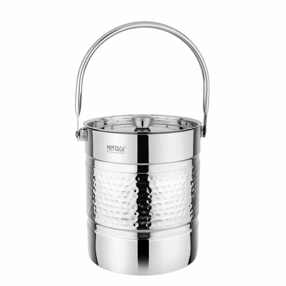 Mintage Barni Platinum Hammered Stainless Steel Storage Container