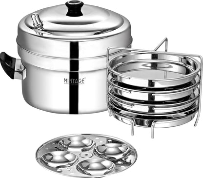 Mintage Idli Dhokla Multicooker Stainless Steel 3+3 Plates