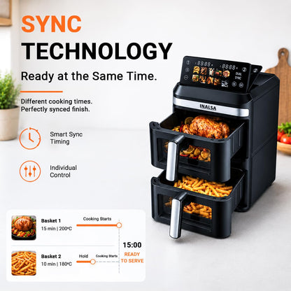 Inalsa Nutri Fry Dual Zone Air Fryer 2100 W