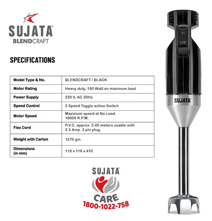 Sujata Blendcraft Hand Blender 180W