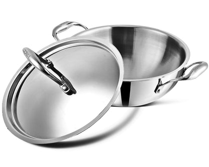 Vinod Platinum Triply Extra Deep Kadai with SS Lid